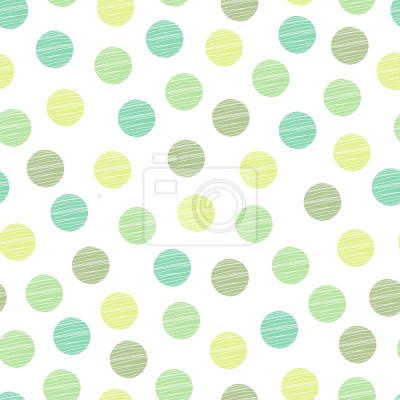 Behang Wit motief met cirkels in groentinten