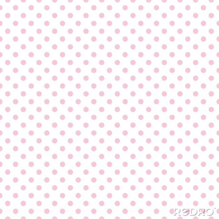 Behang Wit motief met roze stippen
