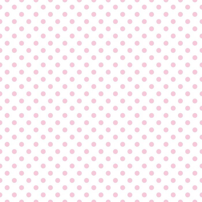 Behang Wit motief met roze stippen