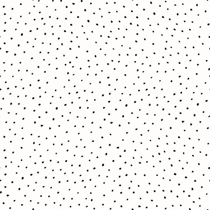 Behang Wit motief met zwarte stippen