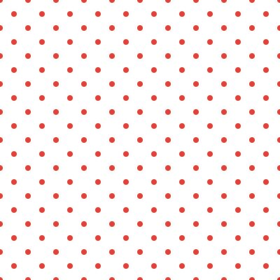 Behang Wit patroon in kleine rode stippen