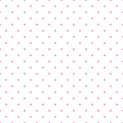 Behang Wit patroon met kleine roze stippen