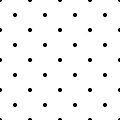 Behang Wit patroon met traditionele zwarte stippen