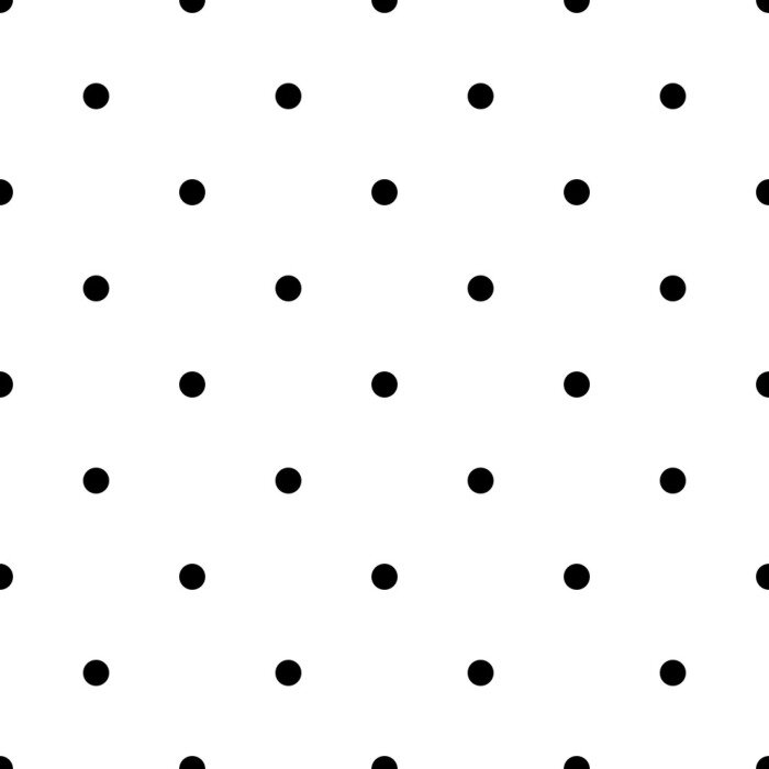 Behang Wit patroon met traditionele zwarte stippen