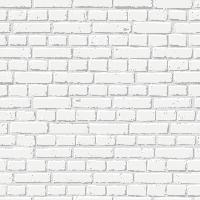 Behang Witte baksteen als abstracte architectuur