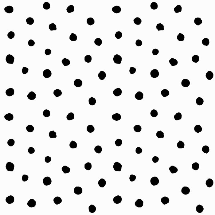 Behang Witte decoratie met zwarte onregelmatige stippen