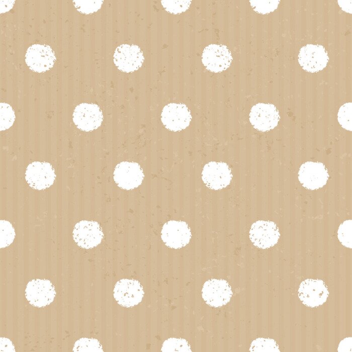 Behang Witte onnauwkeurige stippen op een beige achtergrond