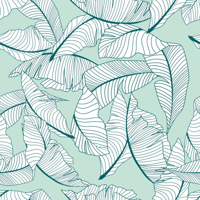 Behang Witte palmbladeren