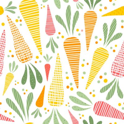 Behang Wortelen met kleurrijke patronen