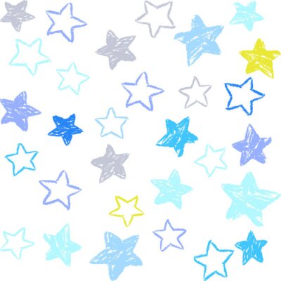 Behang 星 シ ー ム レ ス パ タ ー ン 手 描 き 風