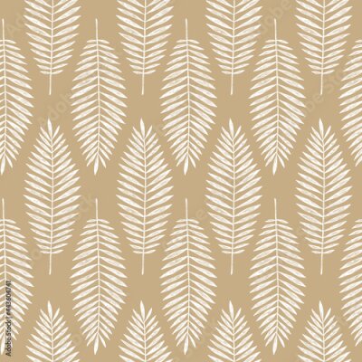 Behang Zand boho thema met palmbladeren