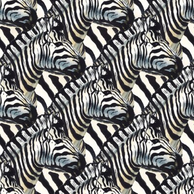 Behang Zebra's die naar één kant kijken