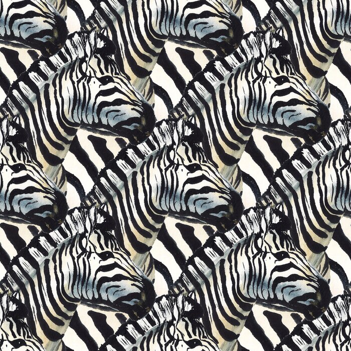 Behang Zebra's die naar één kant kijken