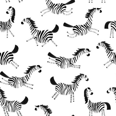 Behang Zebra's in verschillende posities