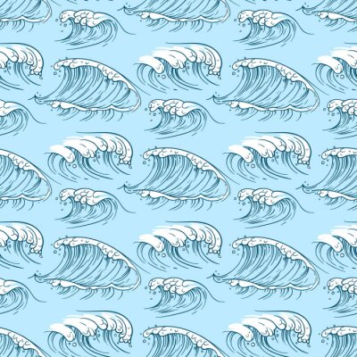 Behang Zee golven met schuim