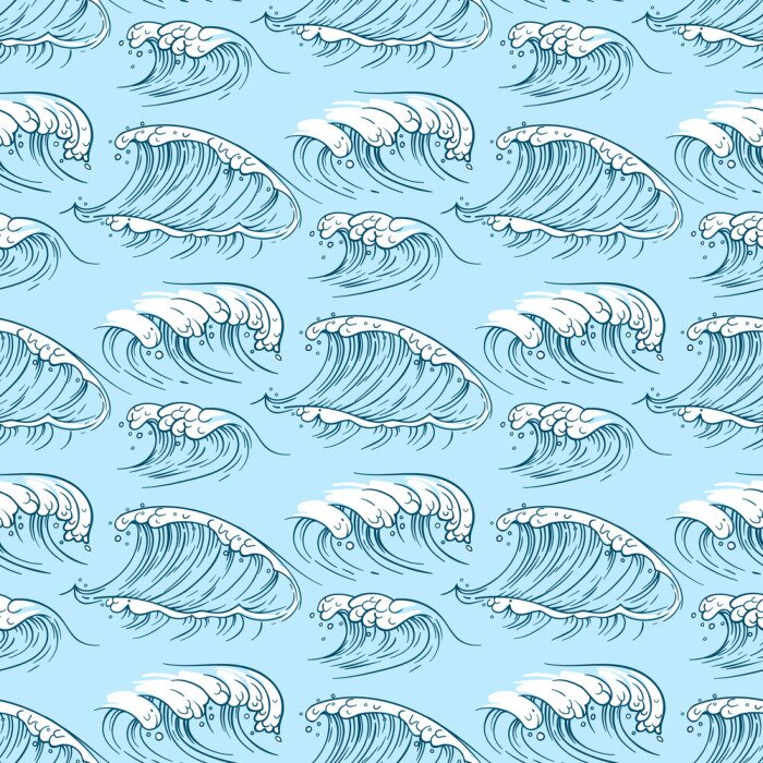 Behang Zee golven met schuim