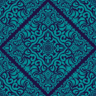 Behang Zentangle styled geometric ornament pattern element. Oriënteer traditioneel ornament. Boho stijl. Abstract geometrisch naadloos patroon elegant element voor kaarten en uitnodigingen.