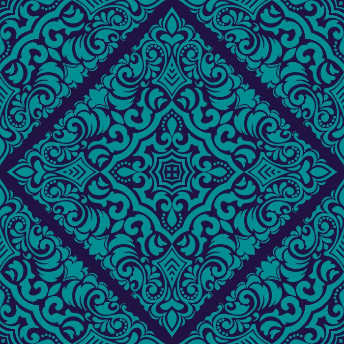 Behang Zentangle styled geometric ornament pattern element. Oriënteer traditioneel ornament. Boho stijl. Abstract geometrisch naadloos patroon elegant element voor kaarten en uitnodigingen.