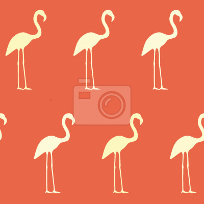 Behang Zonsondergang Flamingo