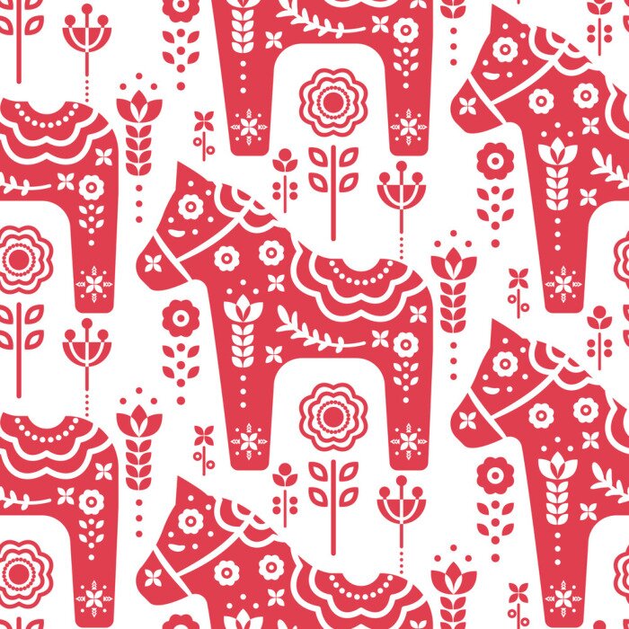 Behang Zwaan naadloos vectorpatroon van Dala.