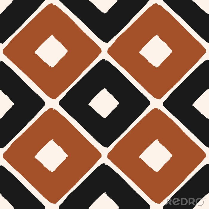 Behang Zwart-bruin geometrisch patroon