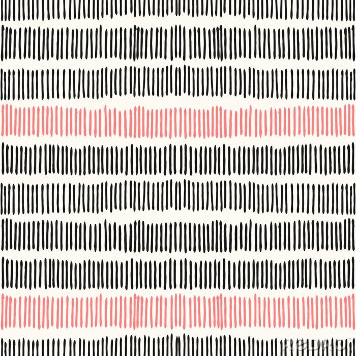 Behang Zwart en rood strepen verticaal patroon