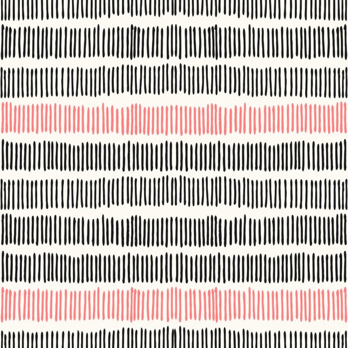 Behang Zwart en rood strepen verticaal patroon