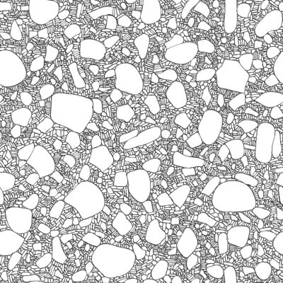 Behang Zwart en wit stenenpatroon