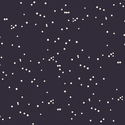 Behang Zwart motief met verspreide witte stippen