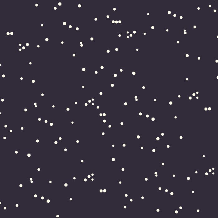 Behang Zwart motief met verspreide witte stippen