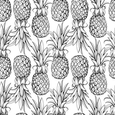 Zwart-wit afbeeldingen met ananas