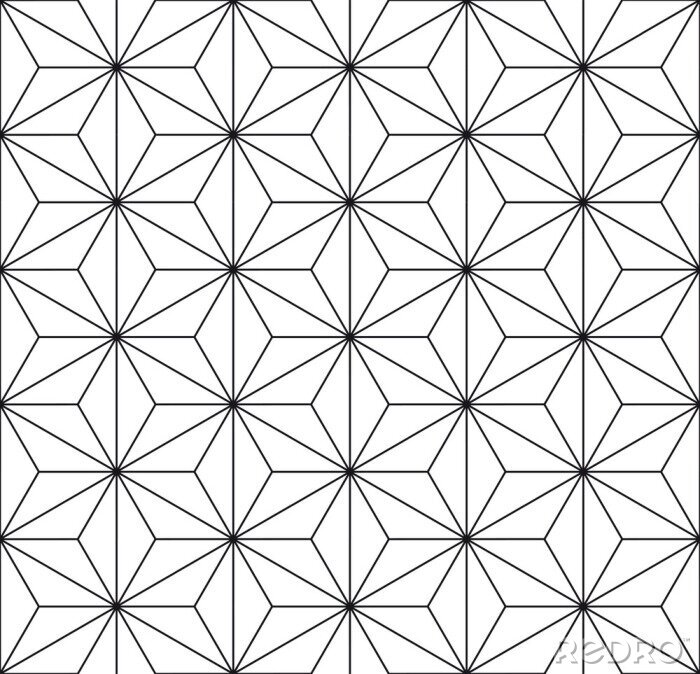 Behang Zwart-wit geometrisch patroon met abstractie