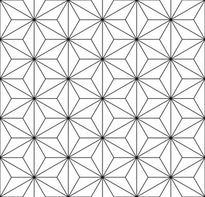 Behang Zwart-wit geometrisch patroon met abstractie