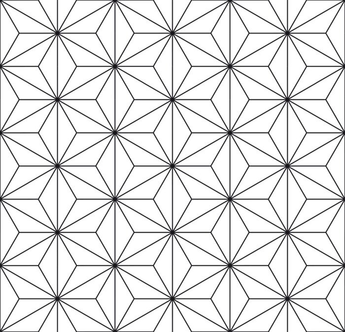 Behang Zwart-wit geometrisch patroon met abstractie