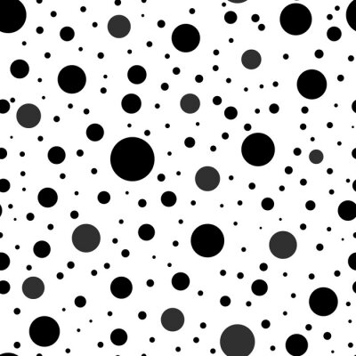 Behang Zwart-wit motief in onregelmatige cirkels