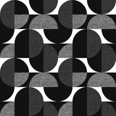 Behang Zwart-wit patroon in moderne stijl