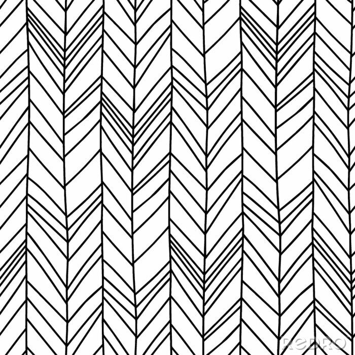 Behang Zwart-wit Scandinavisch geometrisch patroon
