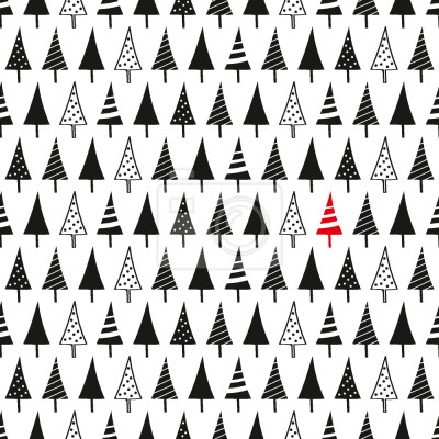 Behang Zwart-witte kerst