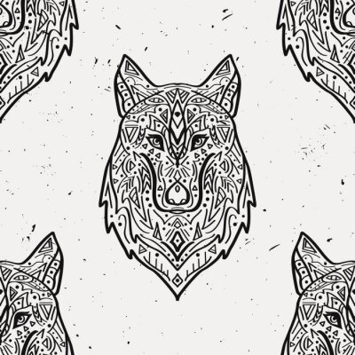 Behang Zwart-witte magische sierwolven