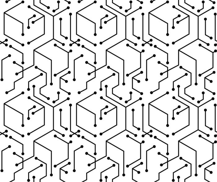 Behang Zwarte combinaties op een witte achtergrond