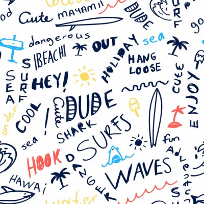 Behang Zwarte graffiti en tekeningen met planken