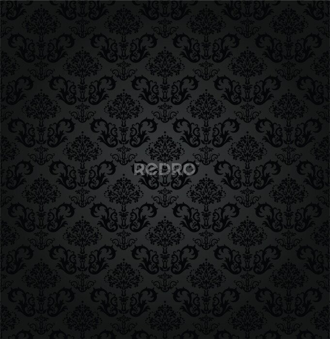 Behang Zwarte ornamenten