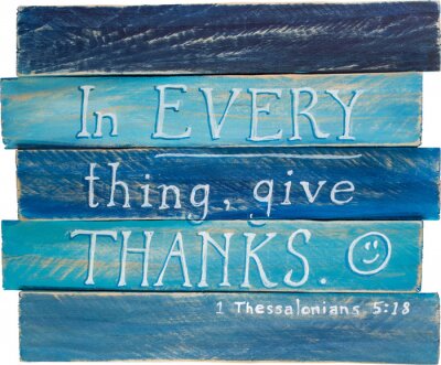 Canvas 1 Thesslonians 05:18 hand geschilderd op houten shim canvas
