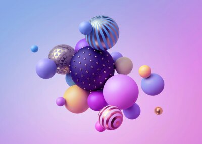 3D ballen in abstracte stijl