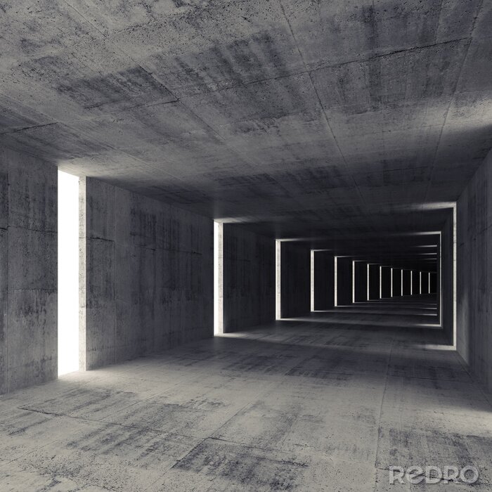 Canvas 3D betonnen ondergrondse doorgang