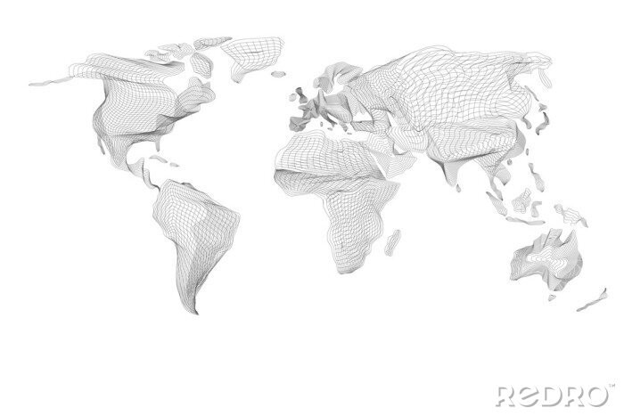 Canvas 3D computer wereldkaart
