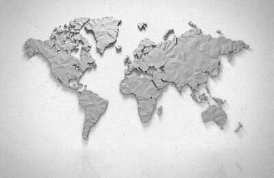 3D-papieren wereldkaart