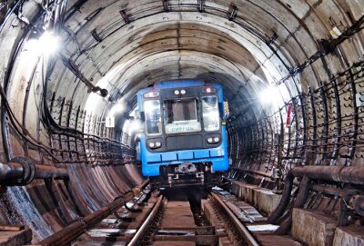 3D trein in een tunnel