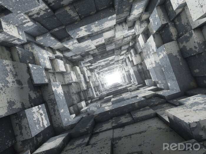 Canvas 3D tunnel met geometrie