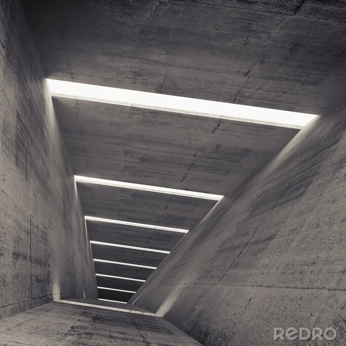 Canvas 3D tunnel van donkere beton